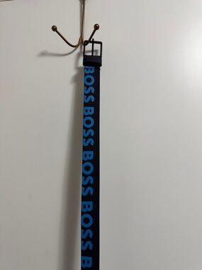 Boss Black Belt with Blue Repeat Logo